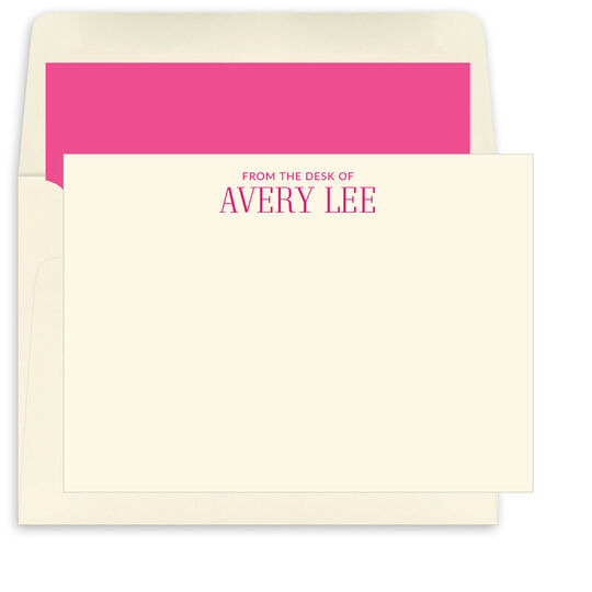 Stacked Modern Text Flat Note Cards - Raised Ink